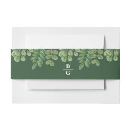 Moderne Waterverf groen smaragd groene bruiloft Uitnodigingen Wikkel