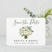 Moderne Waterverf groen sparen Datum B Save The Date (Staand voorkant)