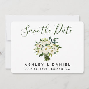 Moderne Waterverf groen sparen Datum B Save The Date