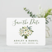 Moderne Waterverf groen sparen de Datum Save The Date (Staand voorkant)