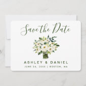 Moderne Waterverf groen sparen de Datum Save The Date (Voorkant)