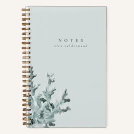 Moderne Waterverf Groen Zee Koraal gepersonaliseer Notitieboek