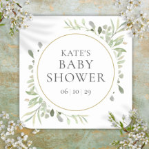 Moderne Waterverf Groene Baby Shower