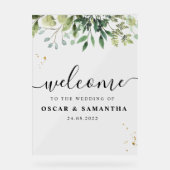 Moderne Waterverf Groene Bladeren Branch Acryl Bord (Voorkant)