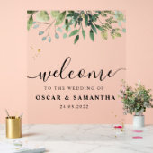 Moderne Waterverf Groene Bladeren Branch Acryl Bord (Huwelijk)