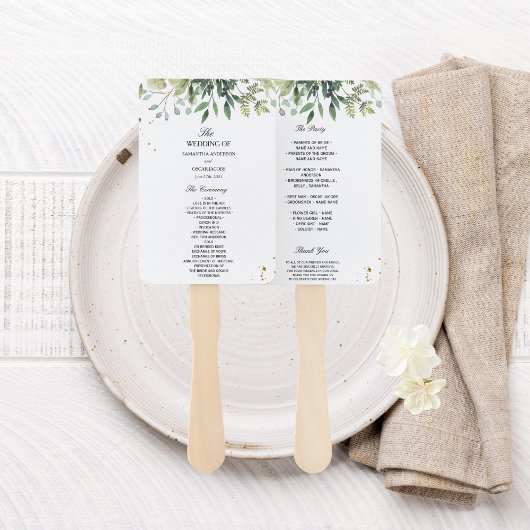 Moderne Waterverf Groene Bladeren Branch Handwaaier