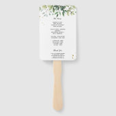 Moderne Waterverf Groene Bladeren Branch Handwaaier (Achterkant)