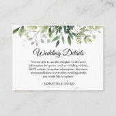 Moderne Waterverf Groene Bladeren Branch Informatiekaartje (Voorkant)