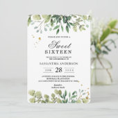 Moderne Waterverf Groene Bladeren Branch Kaart (Staand voorkant)