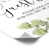 Moderne Waterverf Groene Bladeren Branch Poster (Hoek)