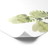 Moderne Waterverf Groene Bladeren Branch Poster (Hoek)