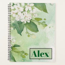 Moderne Waterverf Groene Bloemen & personaliseer