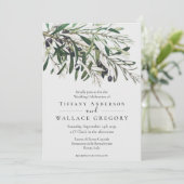 Moderne Waterverf groene botanische olijfboom Kaart (Staand voorkant)