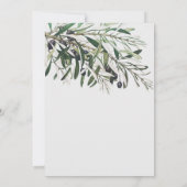 Moderne Waterverf groene botanische olijfboom Kaart (Achterkant)