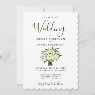 Moderne Waterverf Groene Floral Weddenschap Kaart