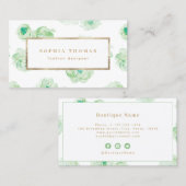 Moderne waterverf groene goudmakerij visitekaartje (Voorkant / Achterkant)