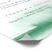 Moderne Waterverf | Groene handtekening Drink Poster (Hoek)