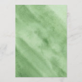 Moderne Waterverf Groene Huwelijk Kaart (Achterkant)