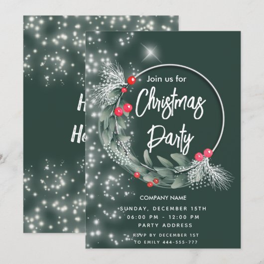 Moderne waterverf groene krans corporate kaart (Voorkant / Achterkant)