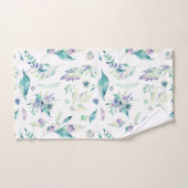 Moderne waterverf groene lavendel floraal handdoek (Handdoek)