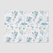 Moderne waterverf groene lavendel floraal tissuepapier (Voorkant)