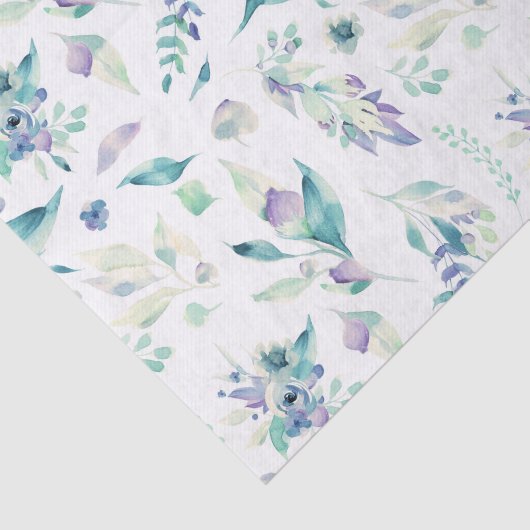 Moderne waterverf groene lavendel floraal tissuepapier (Detail)