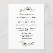 Moderne Waterverf groene lebfbegroting uitnodigen (Voorkant)