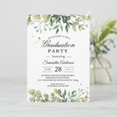 Moderne Waterverf Groene Leiding Uitnodiging van d (Staand voorkant)