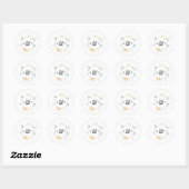 Moderne Waterverf Groene Monogram Bruiloft Ronde Sticker (Vel)