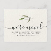 Moderne Waterverf Groene Olijftak Aankondigingskaart (Voorkant)