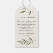 Moderne Waterverf Groene Olijftak Cadeaulabel (Voorkant)