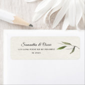 Moderne Waterverf Groene Olijftak Etiket (Insitu)