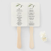 Moderne Waterverf Groene Olijftak Handwaaier (Voorkant en achterkant)