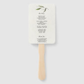 Moderne Waterverf Groene Olijftak Handwaaier (Achterkant)