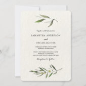 Moderne Waterverf Groene Olijftak Kaart (Voorkant)