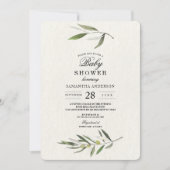 Moderne Waterverf Groene Olijftak Kaart (Voorkant)