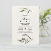 Moderne Waterverf Groene Olijftak Kaart (Staand voorkant)