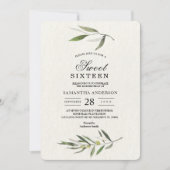 Moderne Waterverf Groene Olijftak Kaart (Voorkant)