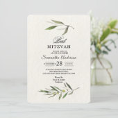 Moderne Waterverf Groene Olijftak Kaart (Staand voorkant)