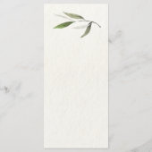 Moderne Waterverf Groene Olijftak Menu (Achterkant)