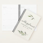 Moderne Waterverf Groene Olijftak Planner (Display)