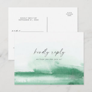 Moderne Waterverf Groene Song Aanvraag RSVP Briefk Uitnodiging Briefkaart