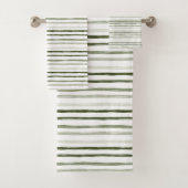 Moderne Waterverf groene strepen Bad Handdoek (Insitu)