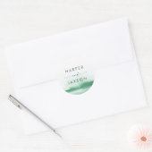 Moderne Waterverf | Groene weddenschappen Ronde Sticker (Envelop)