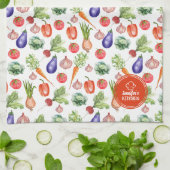 Moderne Waterverf groenten keuken Theedoek (Gevouwen)