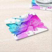 Moderne Waterverf Hair Salon Hair Stylist Kartonnen Onderzetters (Schuin)