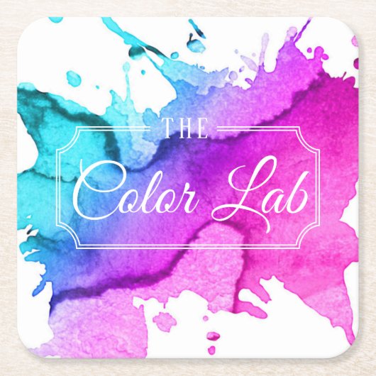 Moderne Waterverf Hair Salon Hair Stylist Kartonnen Onderzetters (Voorkant)