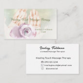 Moderne Waterverf Handen Massage Therapeut 2 Visitekaartje (Voorkant / Achterkant)
