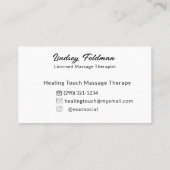 Moderne Waterverf Handen Massage Therapeut 3 Visitekaartje (Achterkant)