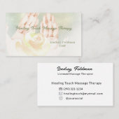 Moderne Waterverf Handen Massage Therapeut 3 Visitekaartje (Voorkant / Achterkant)